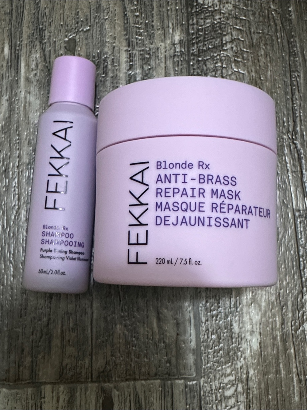 FEKKAI Blonde Rx Purple Toning Shampoo & Anti-Brass Repair Mask - Lavender